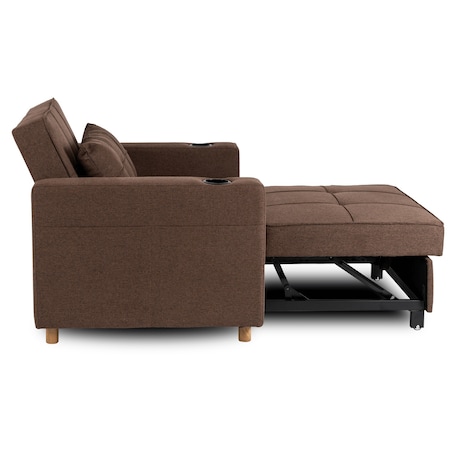 Amerykanka Fotel Rozkładany Sofa Do Spania Wypoczynkowy Brązowy SOLOR