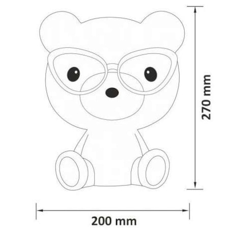 Dziecięca LAMPKA stojąca MIŚ OKULARNIK 308252 Polux biurkowa LAMPA nocna LED 2,5W 3000K do pokoju dziecięcego animals niebieska