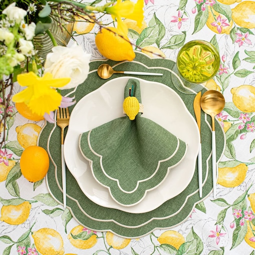 Haftowane podkładki Green Petali - 4 sztuki