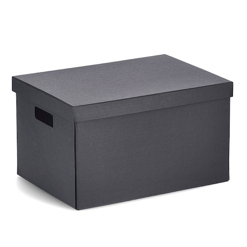 Pojemnik do przechowywania z pokrywką, karton z recyklingu, 25 x 35 x 20 cm