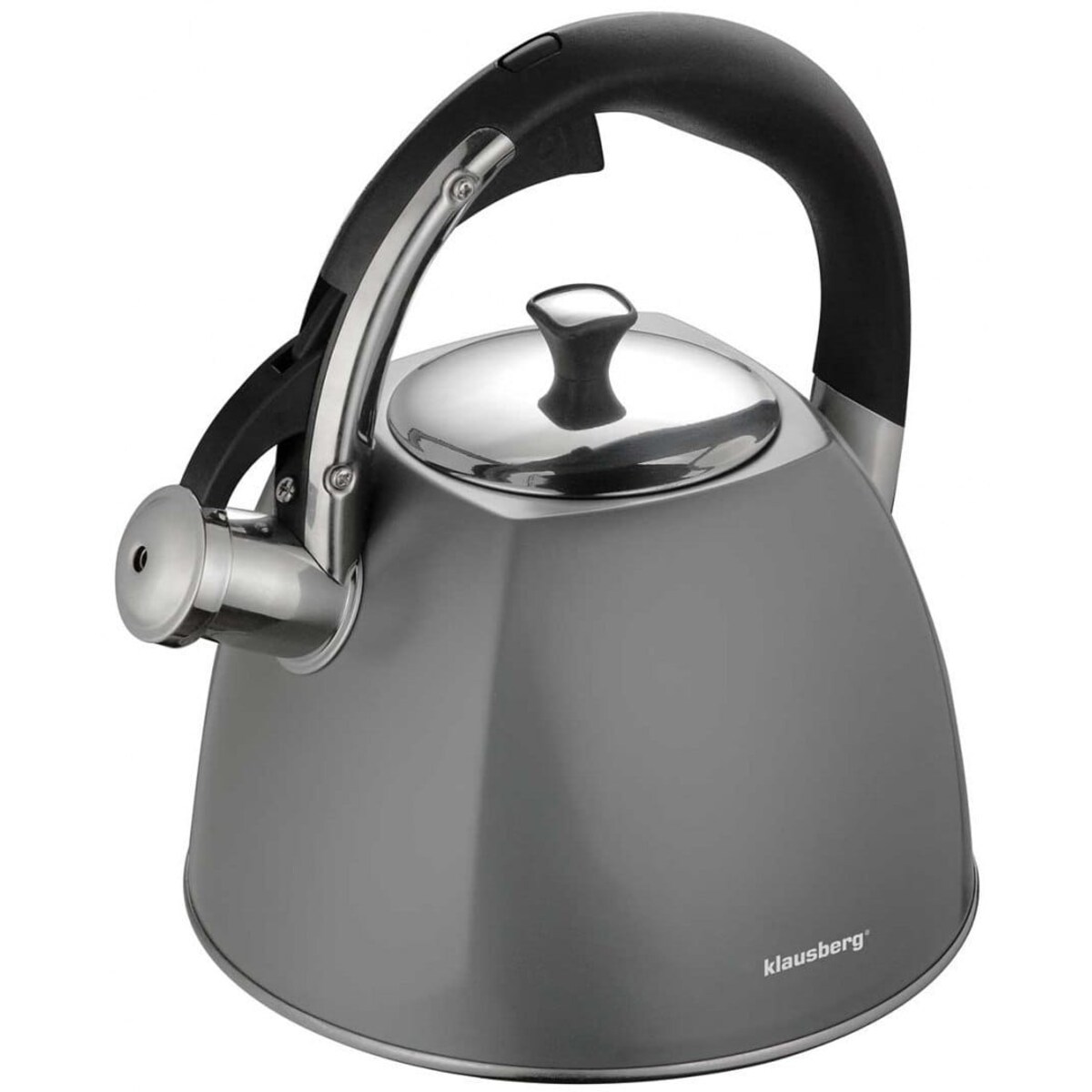 Czajnik stalowy z gwizdkiem 2.2L szary KLAUSBERG