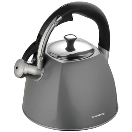 Czajnik stalowy z gwizdkiem 2.2L szary KLAUSBERG