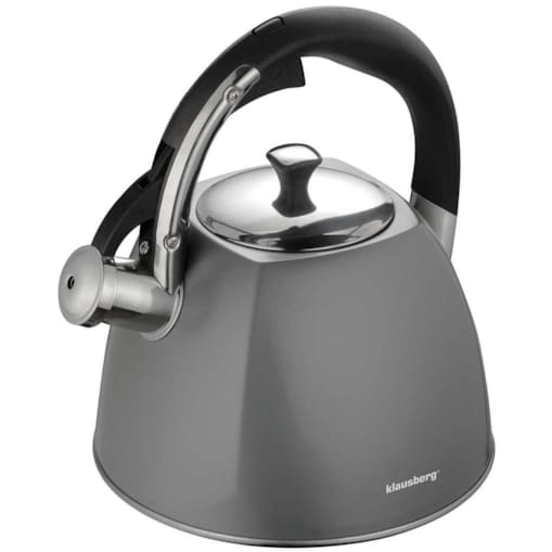 Czajnik stalowy z gwizdkiem 2.2L szary KLAUSBERG