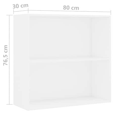 vidaXL Regał, biały, 80x30x76,5 cm, materiał drewnopochodny