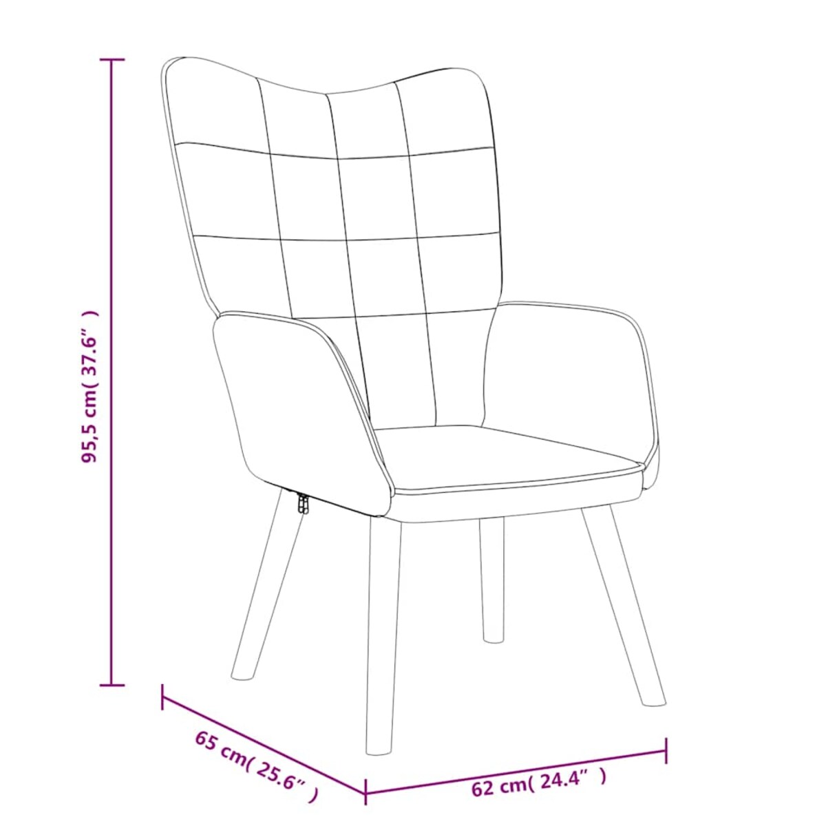 vidaXL Fotel, kremowy, obity tkaniną