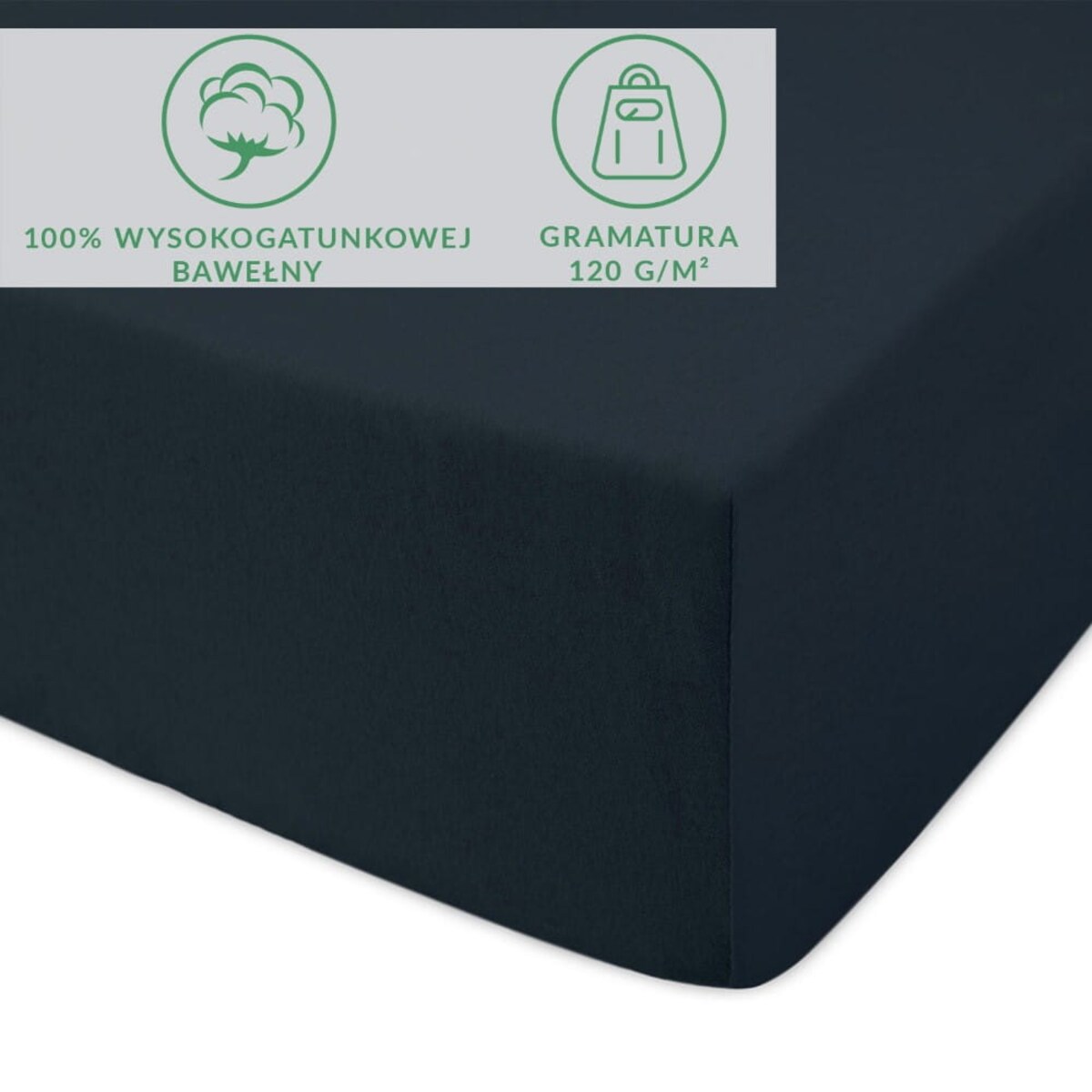 Prześcieradło jersey z gumką 160x200 Basic ciemny granat
