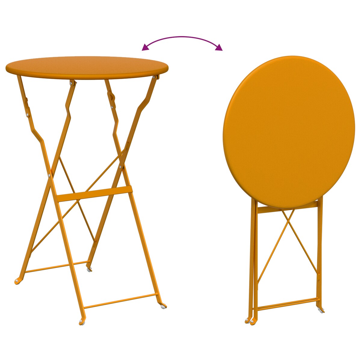 vidaXL Stolik bistro Musztardowy Ø50x71 cm Stal malowana proszkowo