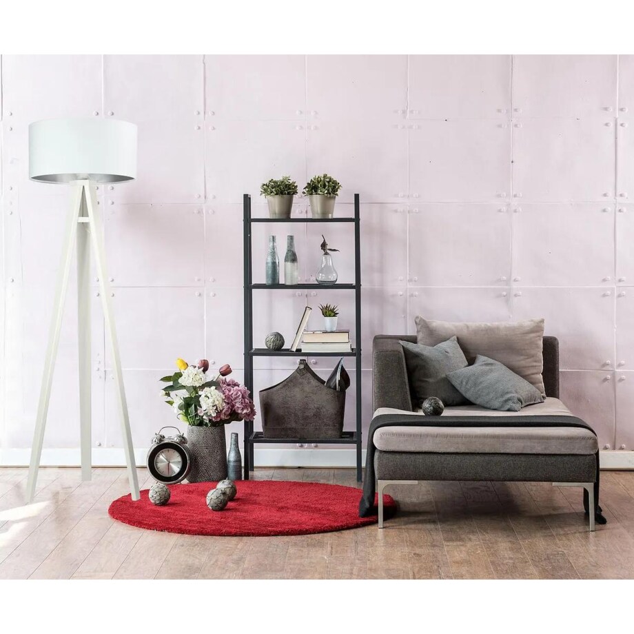 Lampa stojąca HOME 40 biała/srebrna/biała