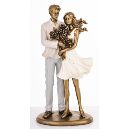 Dekoracja - Para z bukietem róż 26x12,5x6,5 cm MAZZETO