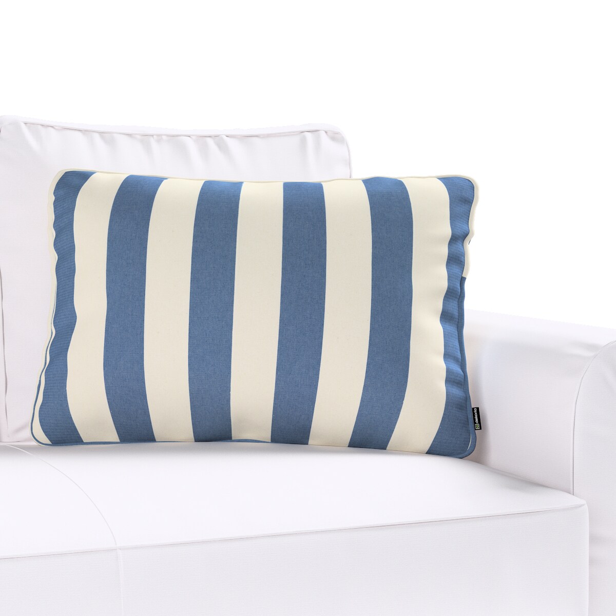 Poszewka Gabi na poduszkę prostokątna 60x40 niebiesko-białe pionowe pasy (5,5cm)
