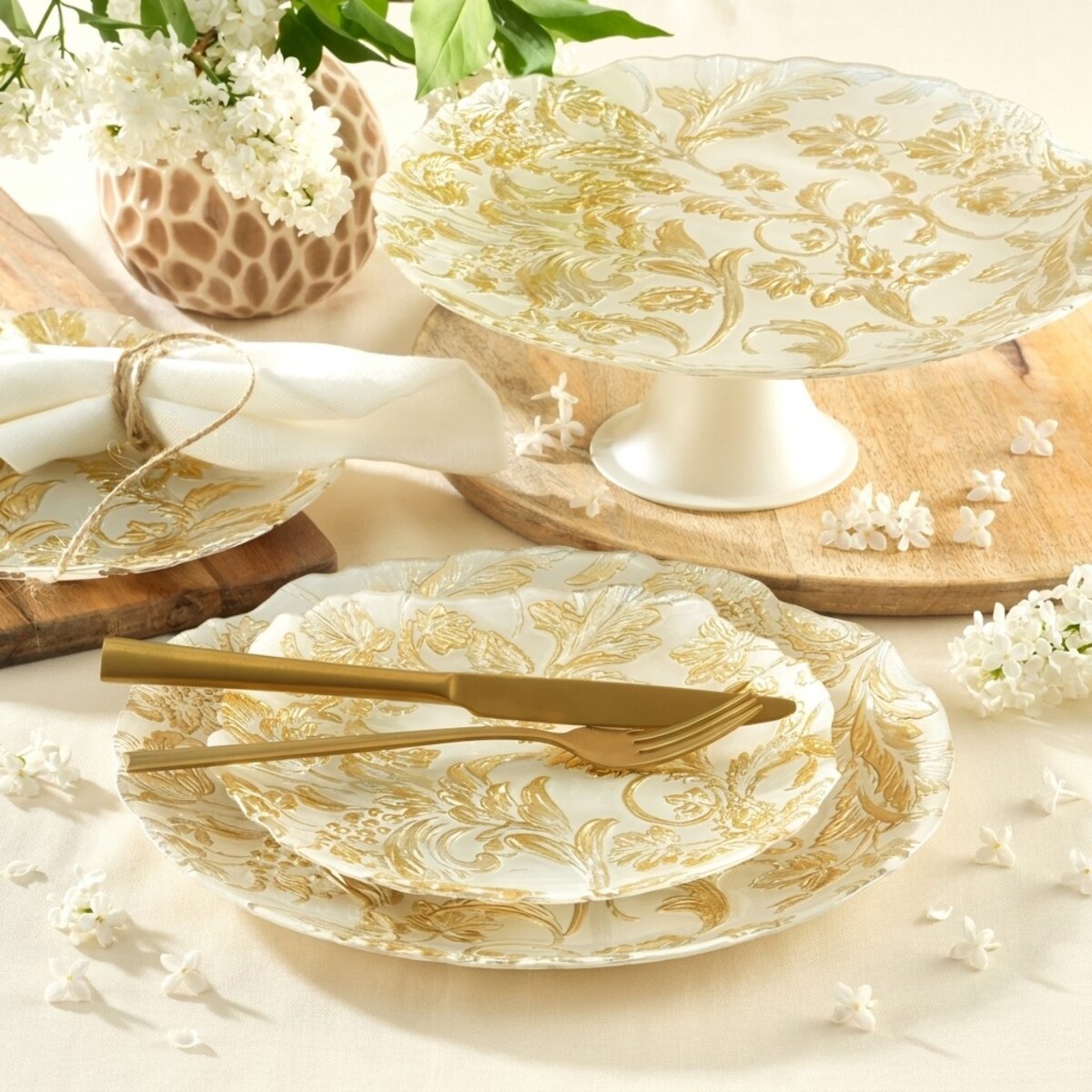 VILLA ITALIA Patera na ciasto szklana 28 cm FLORALIS