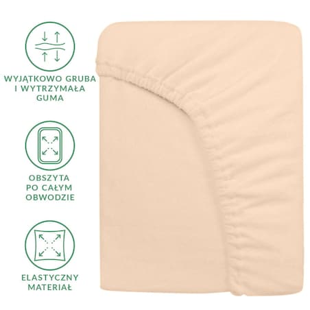 Prześcieradło frotte z gumką 200x220 kolor róż perłowy