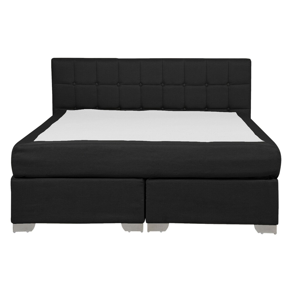 Łóżko kontynentalne tapicerowane 140 x 200 cm czarne ADMIRAL