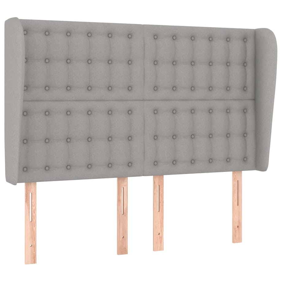 vidaXL Zagłówek uszak, jasnoszary, 147x23x118/128 cm, tkanina