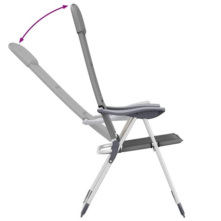 vidaXL Krzesła turystyczne, 2 szt., 58 x 69 x 111 cm, aluminium, szare