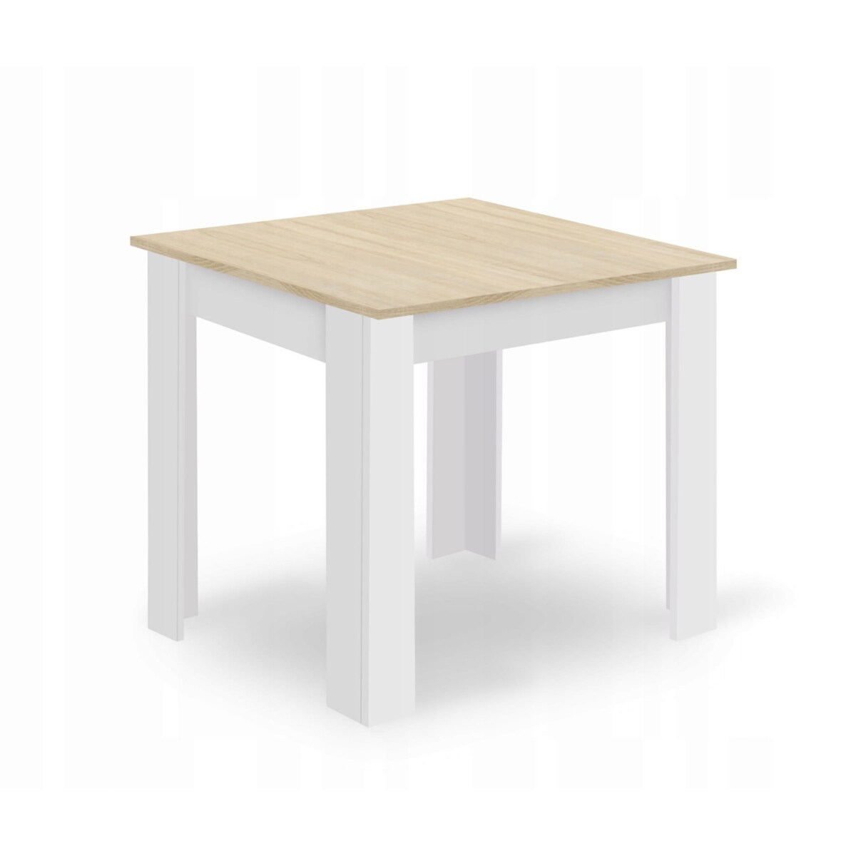 Zestaw Stół Do Jadalni Kuchni Salonu Biura Kwadratowy 80X80 Dąb Sonoma + 4 Krzesła Osaka Czarne