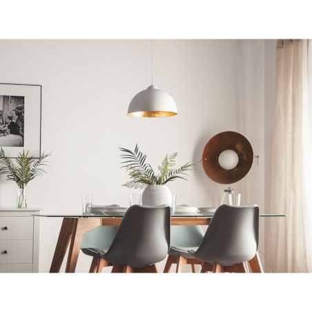 Lampa wisząca metalowa biała CETINA