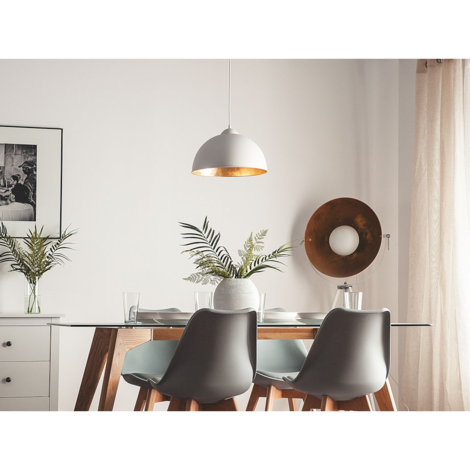 Lampa wisząca metalowa biała CETINA