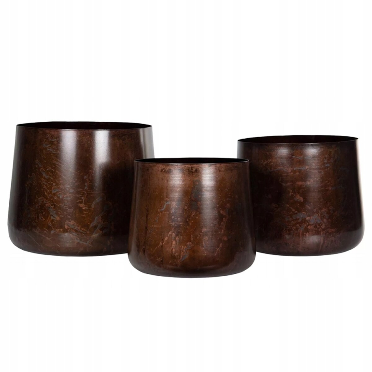 OSŁONKA NA DONICZKĘ DO PALMY PODŁOGOWA DUŻA LOFT 30cm LOFT BRĄZOWA 3 szt.