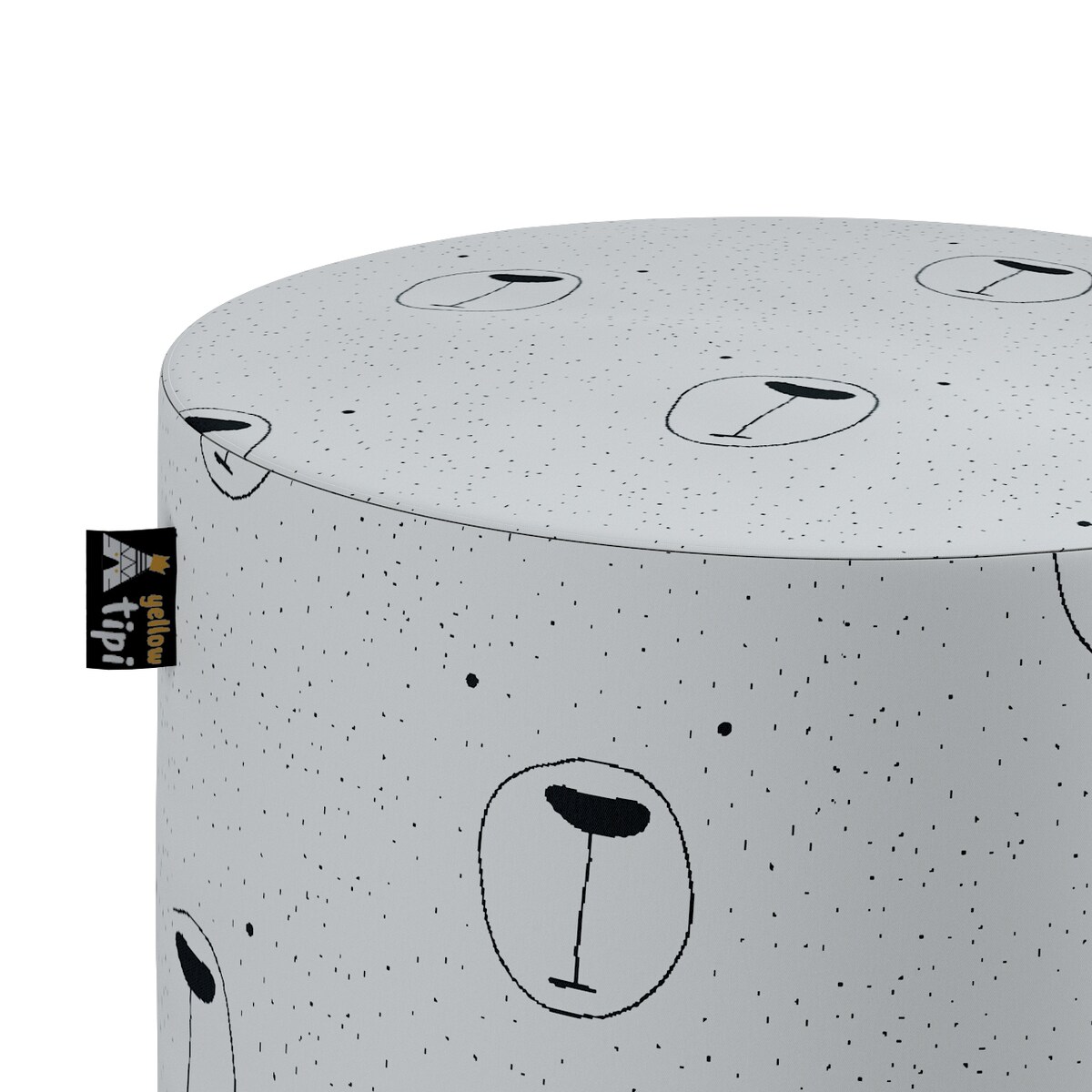 Puf Bobby, ecru-czarny, ø40, wys. 40 cm, Magic Collection