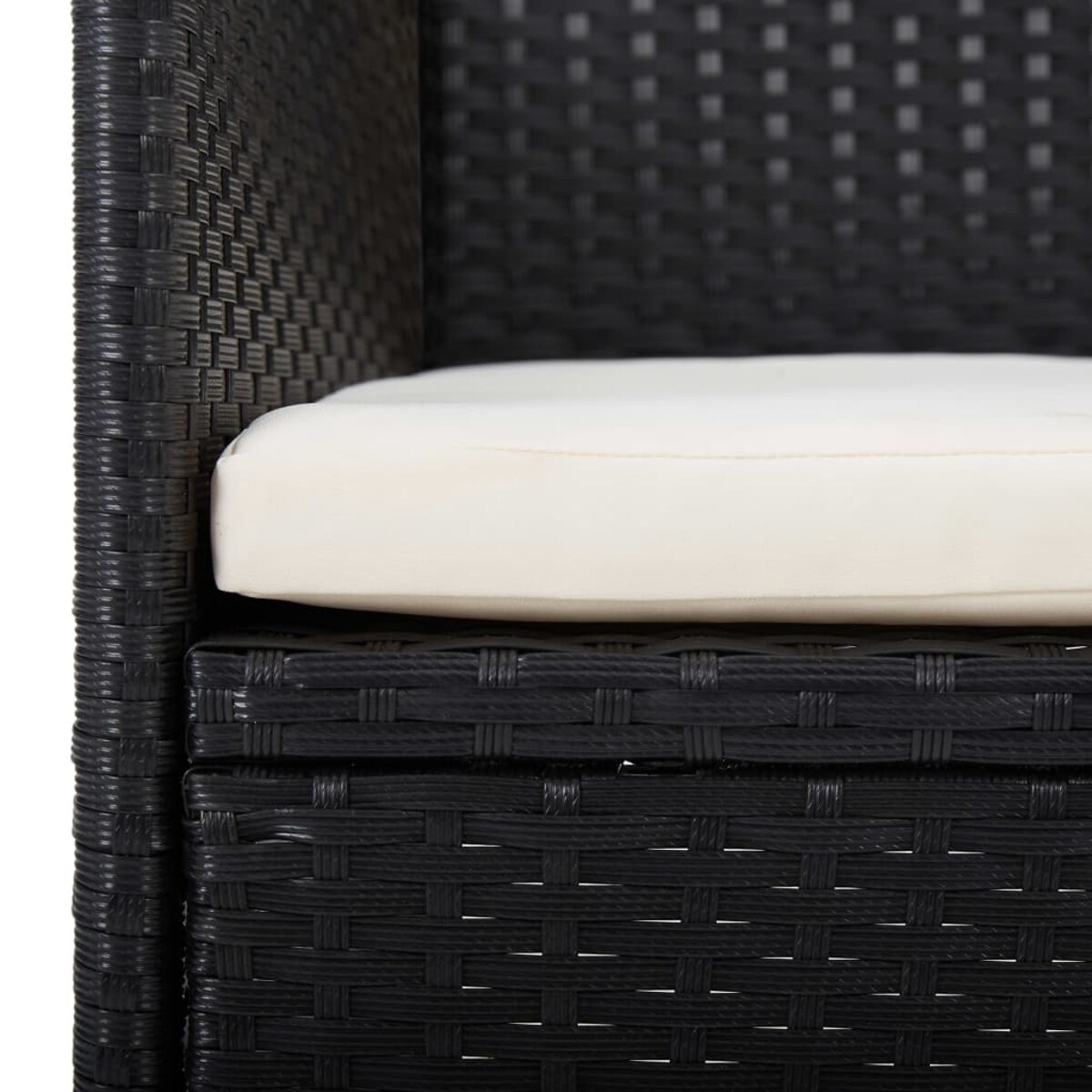 vidaXL 7-częściowy zestaw mebli ogrodowych z poduszkami, czarny