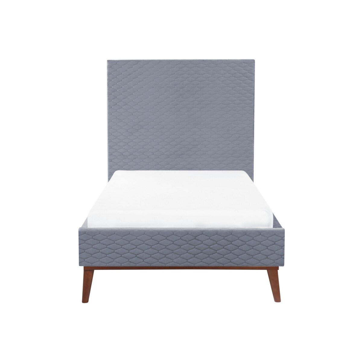 Łóżko welurowe 90 x 200 cm szare BAYONNE