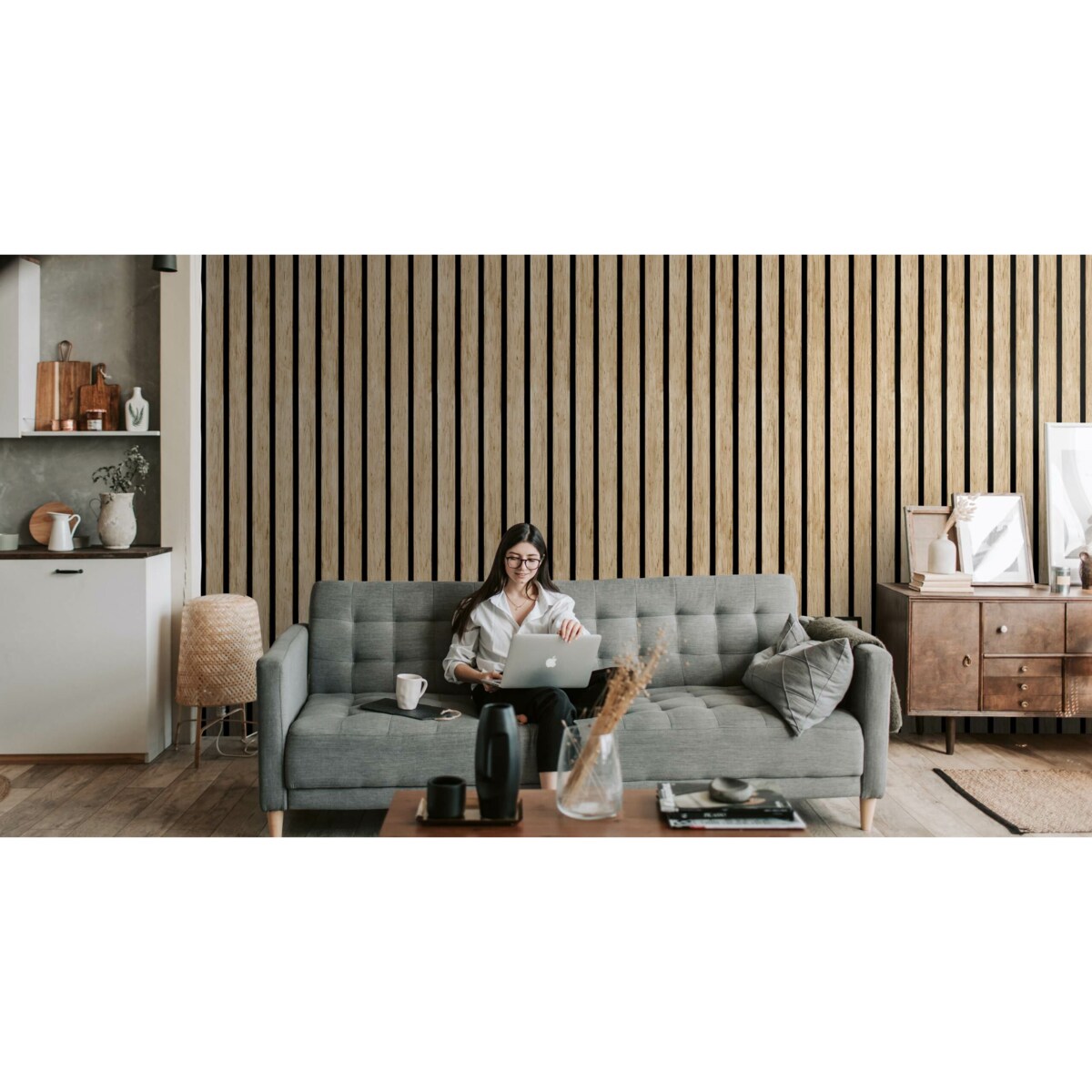 Tapeta Lamele Dąb Sonoma