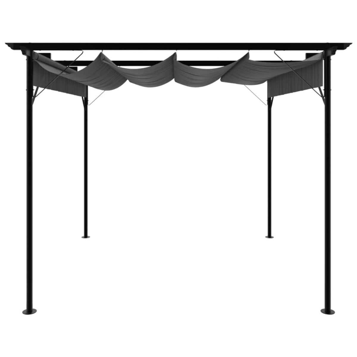 vidaXL Pergola ogrodowa ze zwijanym dachem, 3x3 m, antracyt, 180 g/m²