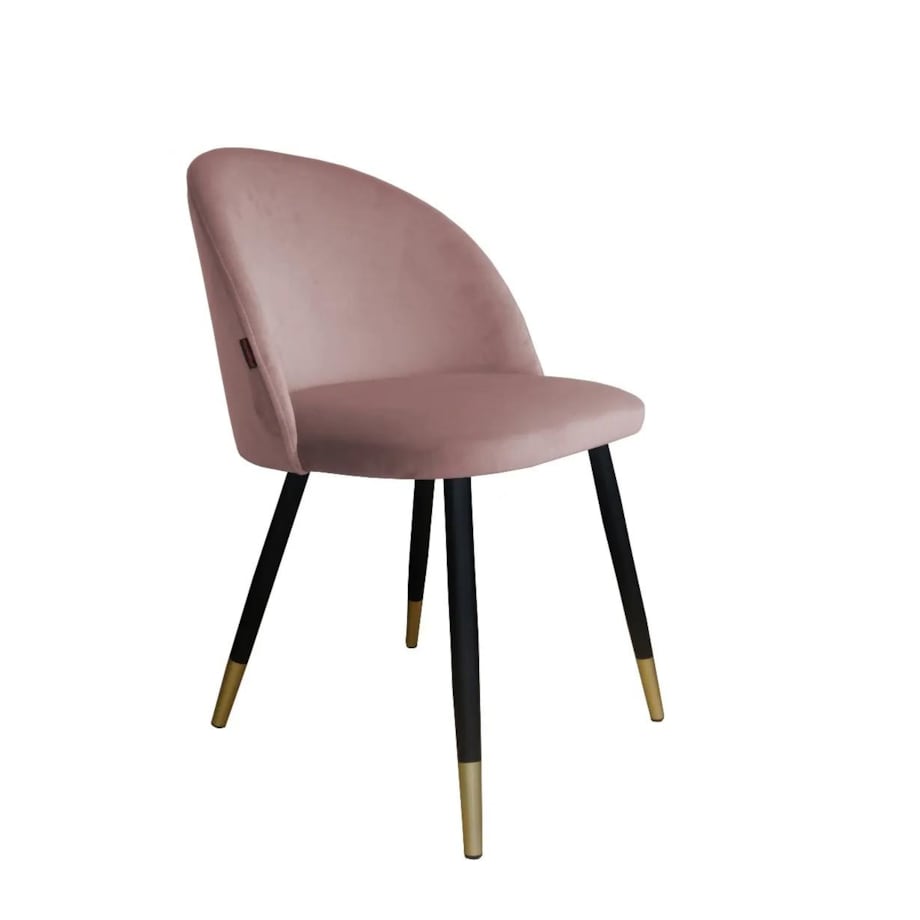 Krzesło CLAUDINE 1 VELVET GOLD różowe