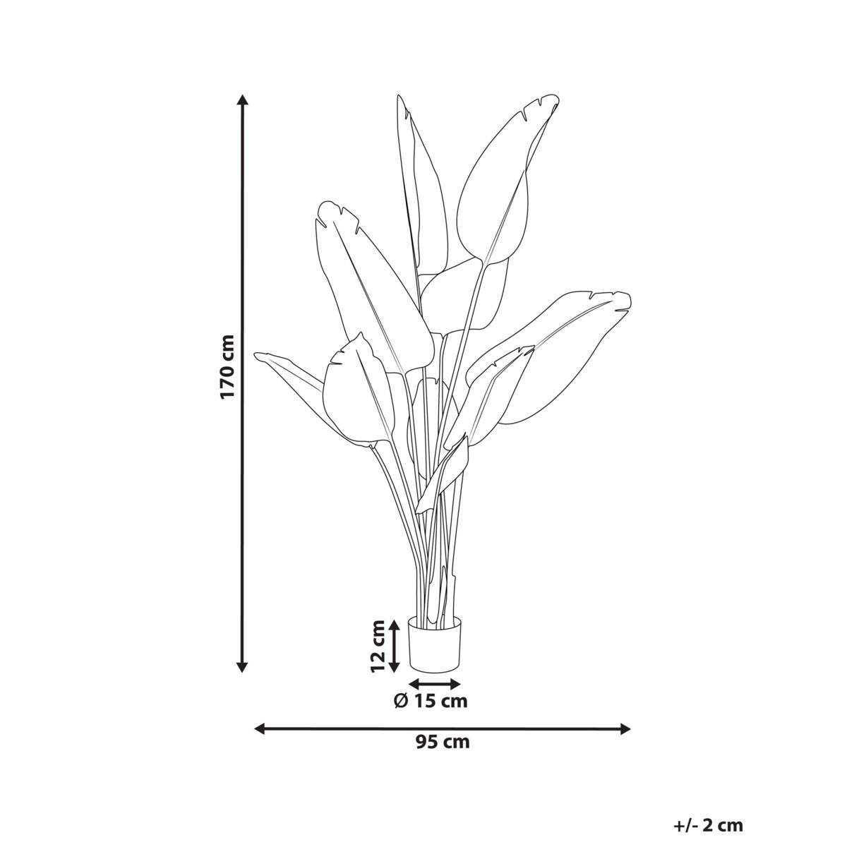 Sztuczna roślina doniczkowa 170 cm BANANA TREE