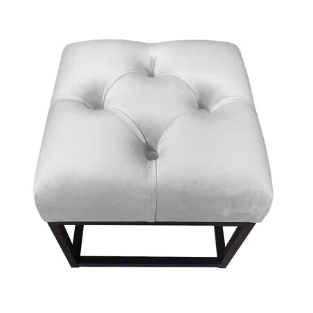 Pufa CHARLIE MG VELVET jasnoszara