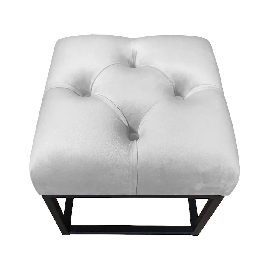 Pufa CHARLIE MG VELVET jasnoszara