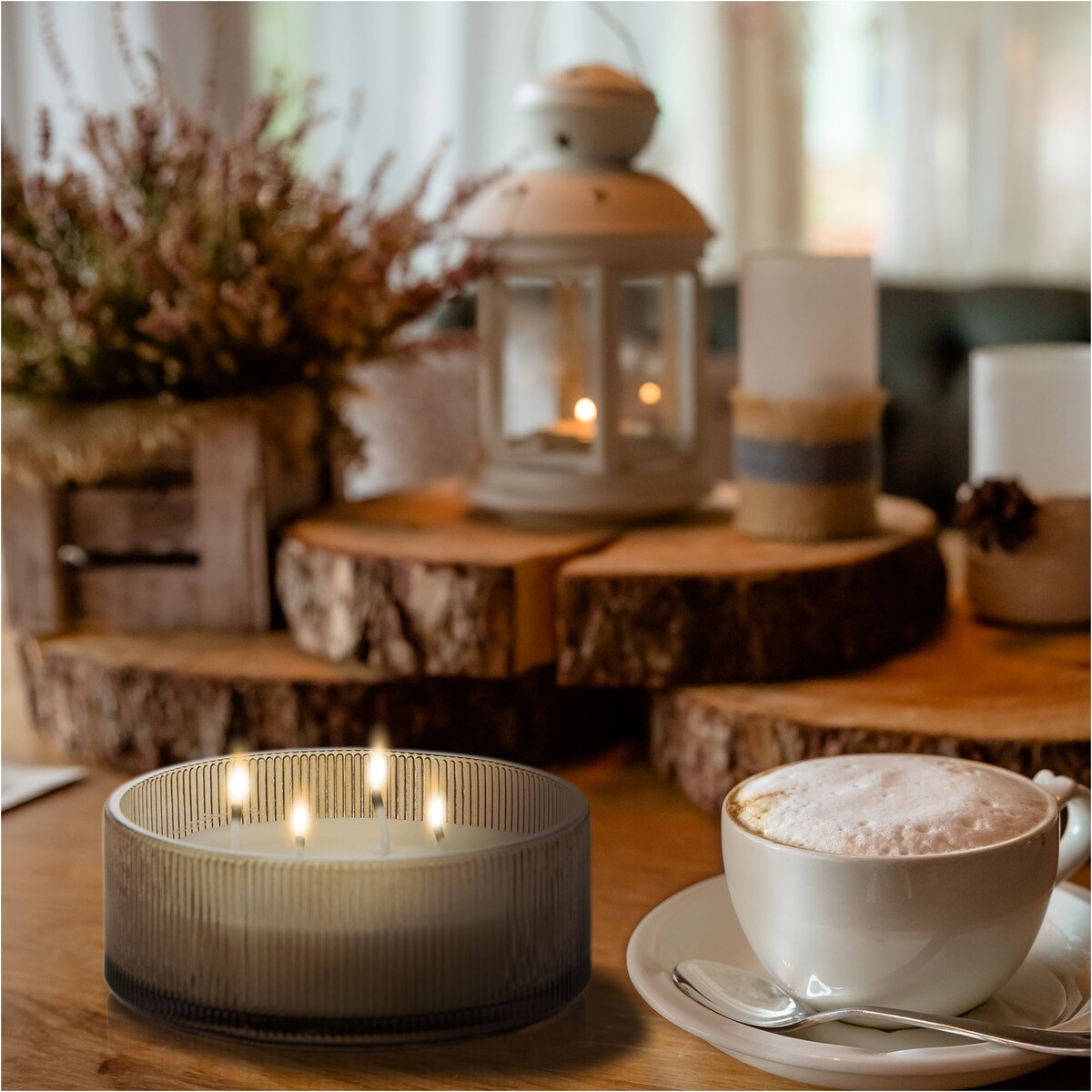 Świeca Zapachowa Świeczka Ebony Agarwood Świąteczna 13 Cm Okrągła Dekoracja Szklana