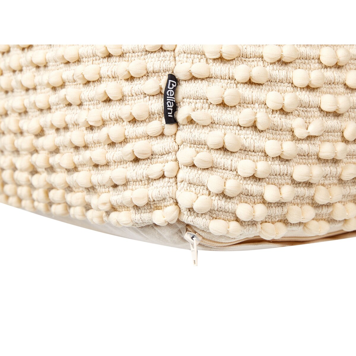 Puf bawełniany 50 x 50 x 35 cm beżowy KINGRI