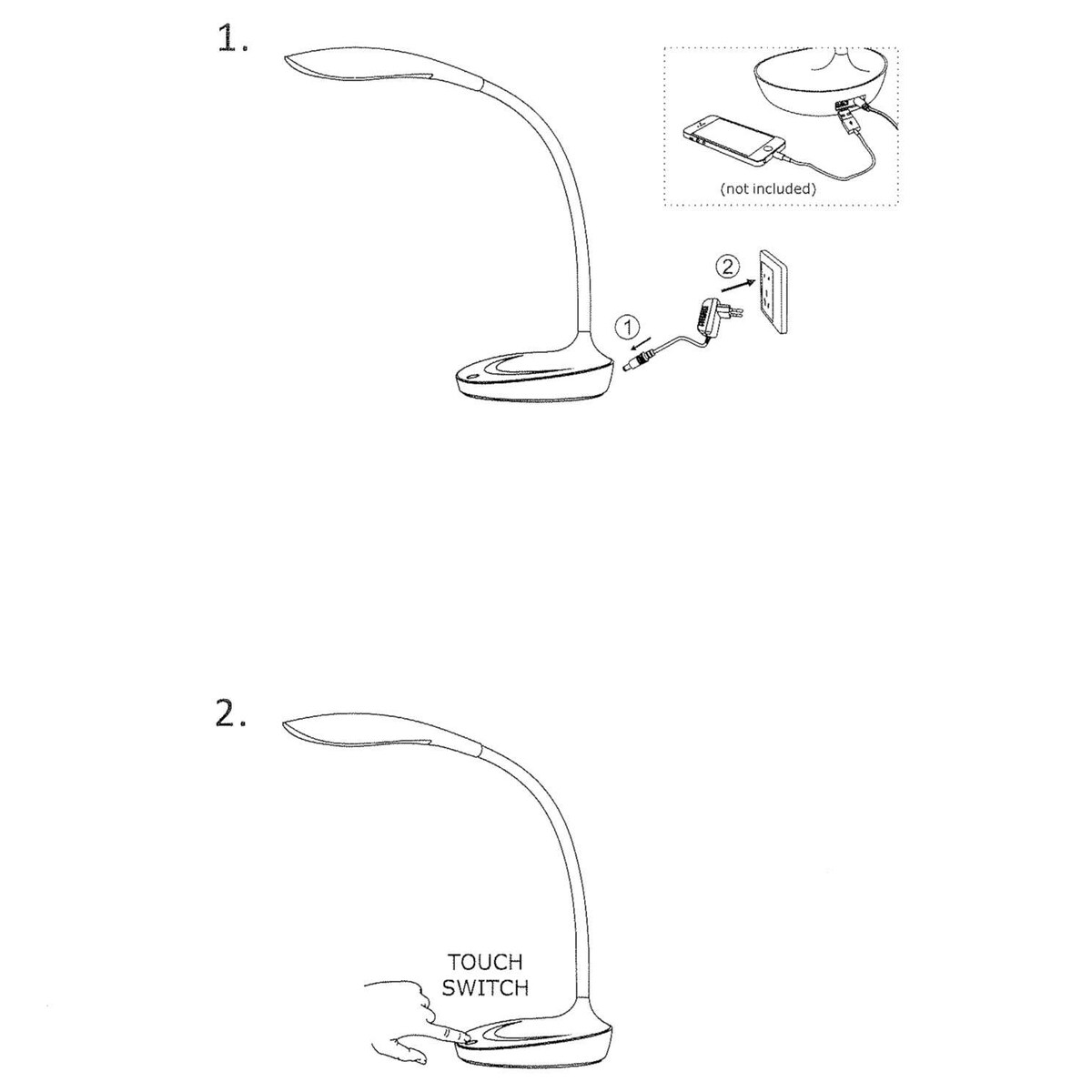 Stojąca LAMPKA biurkowa SWAN 106093 Markslojd nocna LAMPA stołowa LED 4,6W 3000K z wbudowanym portem USB biała