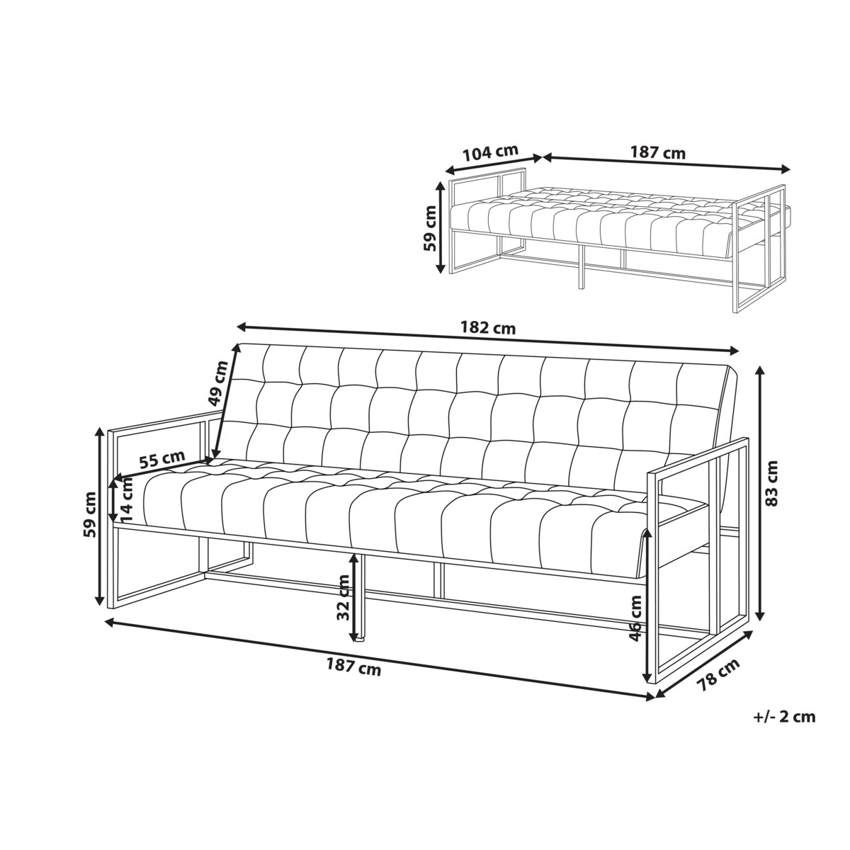 Sofa rozkładana welurowa zielona MARSTAL