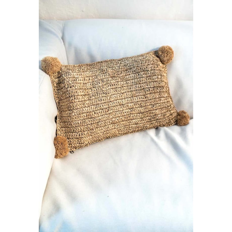 POSZEWKA TROP PROSTOKĄT Z POMPONAMI