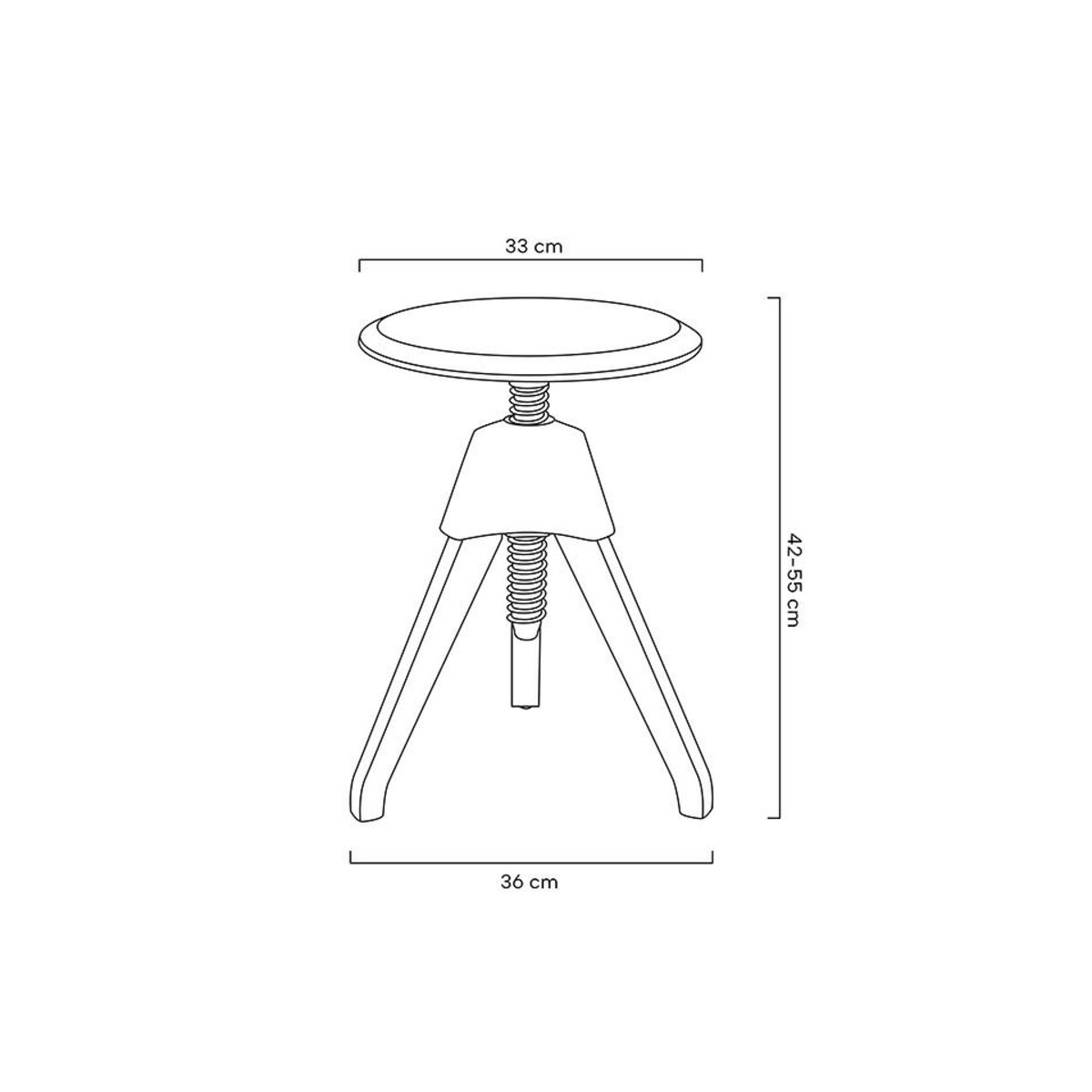 Stołek JERRY czarny - polipropylen, drewno