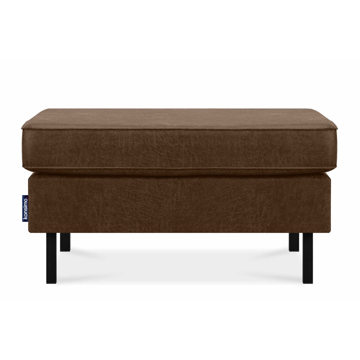 KONSIMO INVIA Podnóżek Puf w nowoczesnym stylu ciemnobrązowy