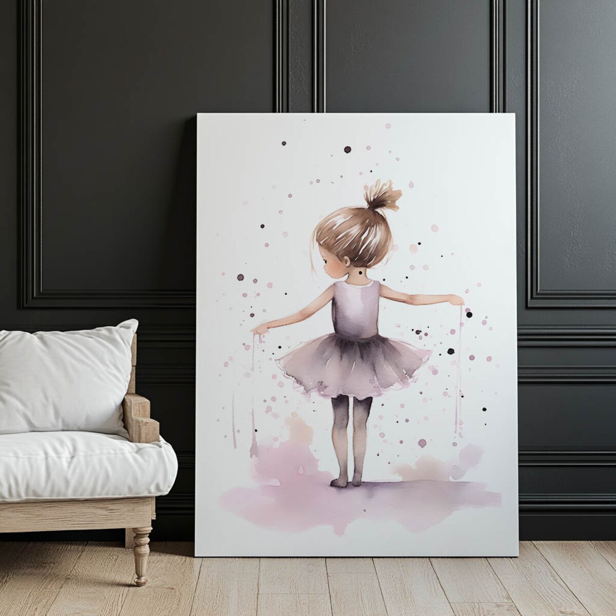 Tańcząca Balerina – Różowa Magia, 50x70 cm, bez ramy, płótno premium na blejtramie