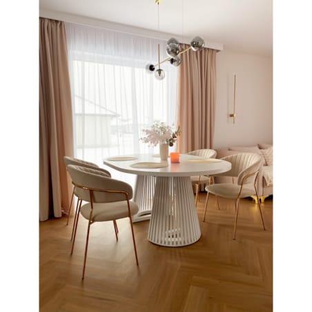 Stół DUSTO rozkładany z lamelami 120/220 Biały