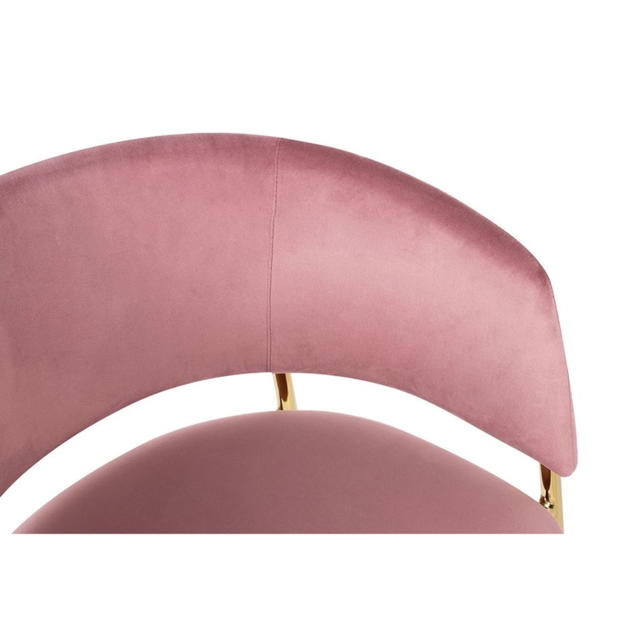 Krzesło welurowe Delta KH1301100121 do jadalni różowe złote