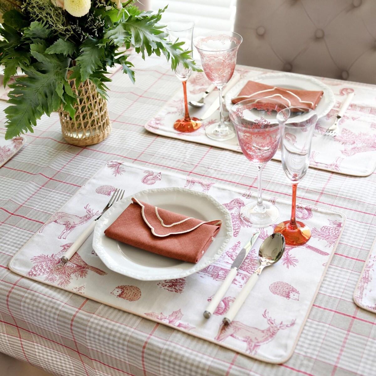 Obrus Glen Check - 130 cm x 300 cm - idealny dla 8 osób