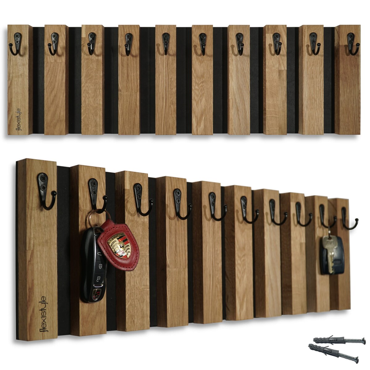 Drewniany wieszak na klucze Lamele 60cm