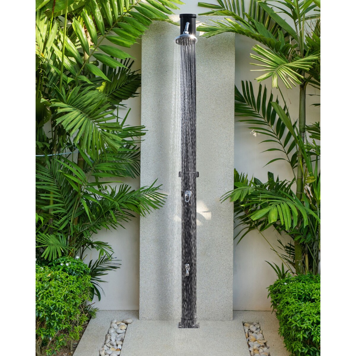 Prysznic ogrodowy solarny wolnostojący TOPOCALMA Czarny