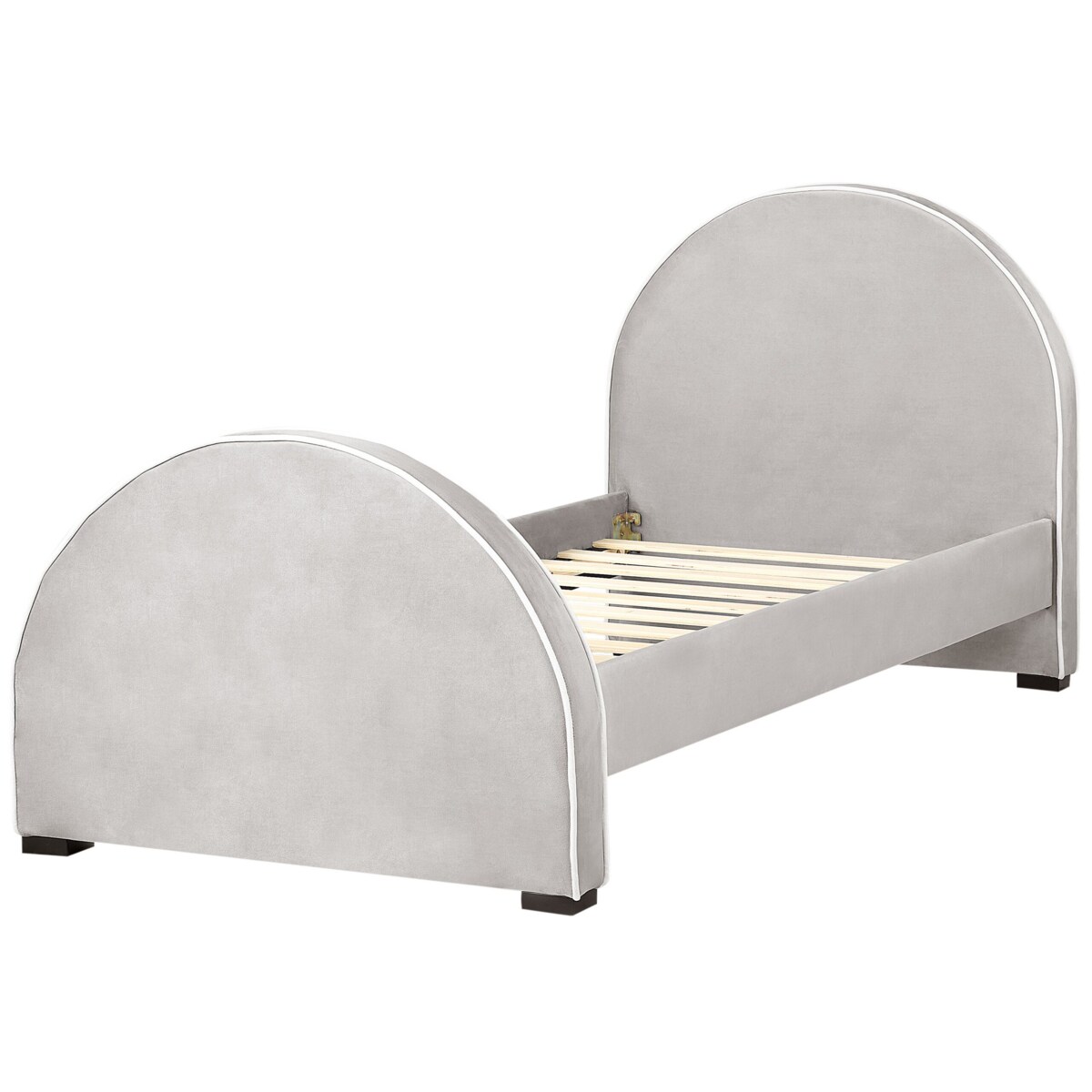 Łóżko welurowe 90 x 200 cm szare NOZAY