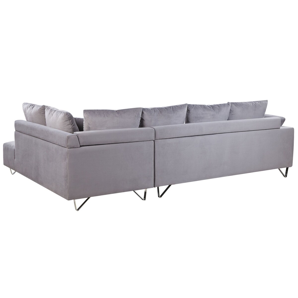 Narożnik sztruksowy lewostronny szary LUNNER