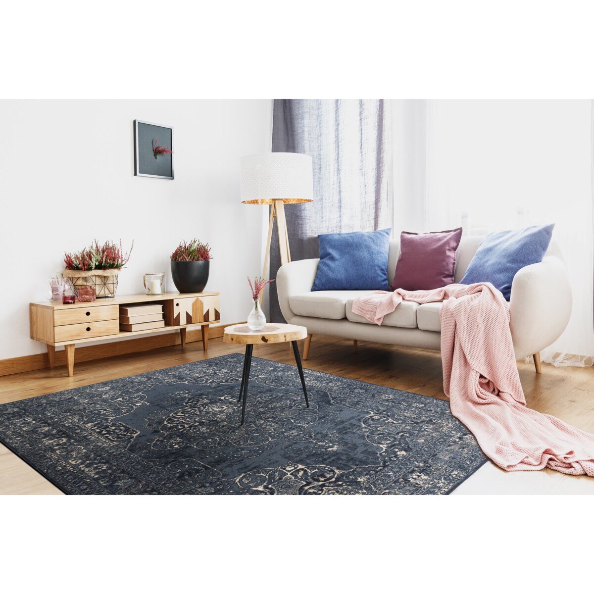 Dywan NAIN Rozeta vintage 7599/50911 granat / 80x150 cm