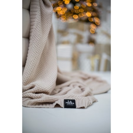 Pled pleciony beżowy, 130 x 160 cm, La Manta