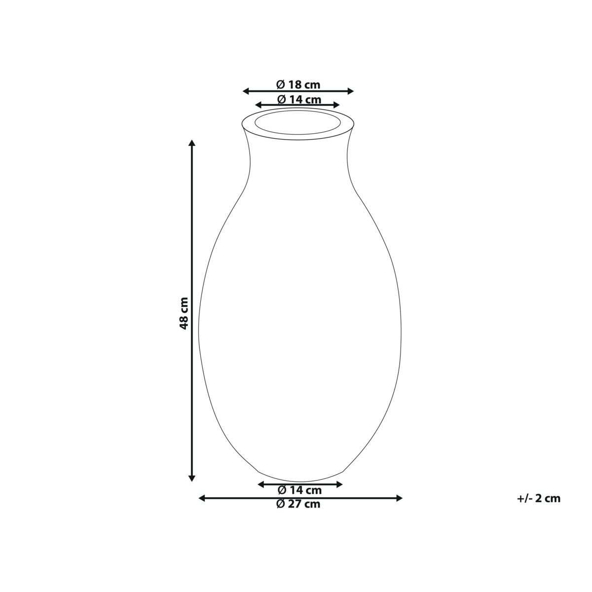 Wazon dekoracyjny z terakoty 48 cm niebieski STAGIRA